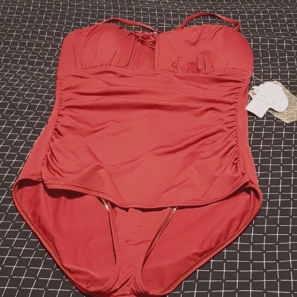 Burgundy one piece swimsuit